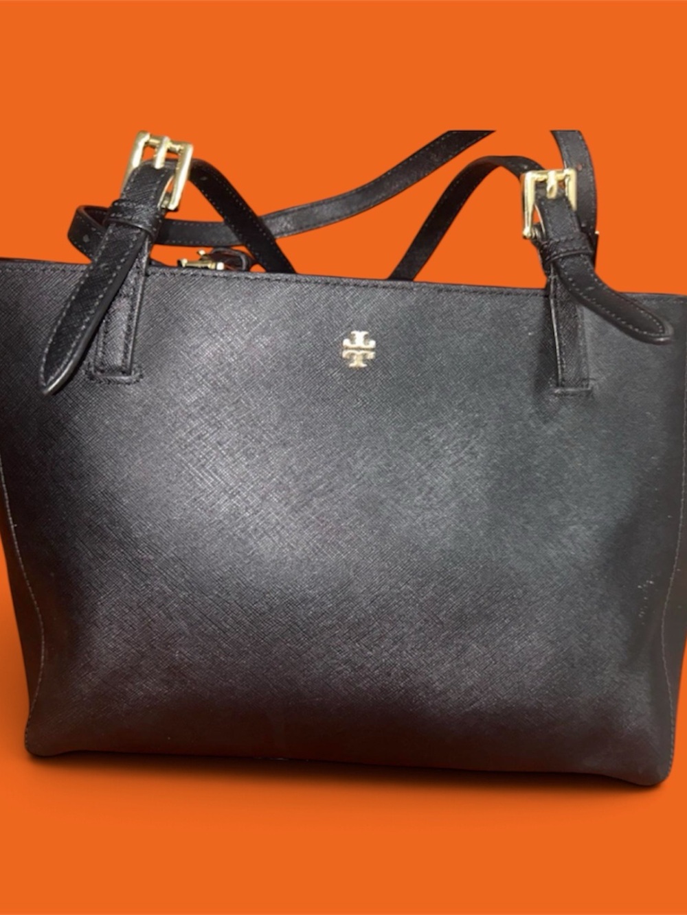 Tory Burch Emerson buckle tote in black